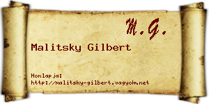 Malitsky Gilbert névjegykártya